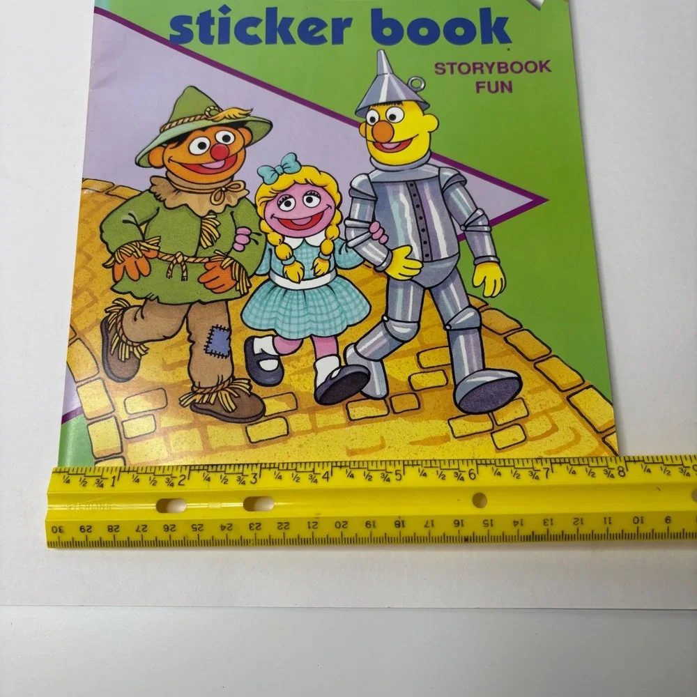 Vintage 1995 Sesame Street Sticker Book Storybook Fun Wizard of Oz Golden‎ Books